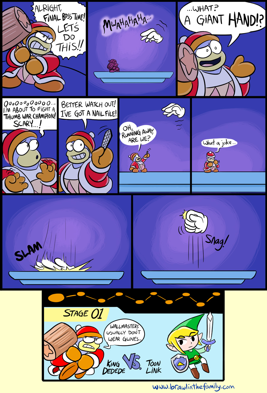 Why do you think Link is always the first opponent in Classic Mode?  He's a Wallmaster's natural predator.