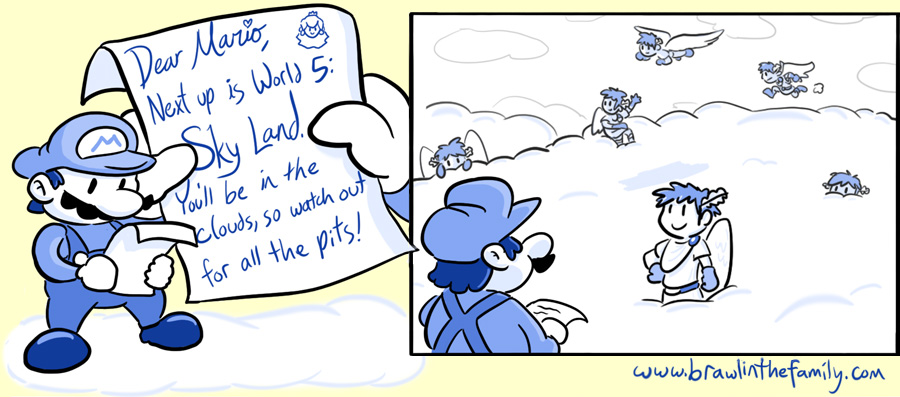 At least he's not in the Clouds.  All that spiky hair could hurt!